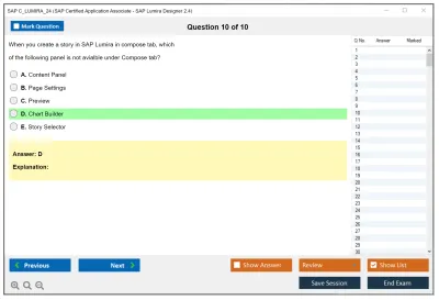 SAP C_LUMIRA_24 SAP Certified Application Associate - SAP Lumira Designer 2.4 Practice test exam simulator test engine exam Prep practice test questions answers Image 10