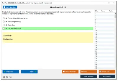 Test Prep CCE-CCC Certified Cost Consultant / Cost Engineer (AACE International) Practice test exam simulator test engine exam Prep practice test questions answers Image 6