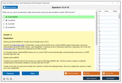 Oracle 1z0-1084-22 Oracle Cloud Infrastructure 2022 Developer Professional Practice test exam simulator test engine exam Prep practice test questions answers Image 10
