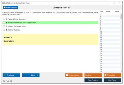 BCS ASTQB ASTQB Certified Mobile Tester Practice test exam simulator test engine exam Prep practice test questions answers Image 10