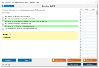 Tibco TCP-EMS8 TIBCO Enterprise Message Service 8 Certification Exam Practice test exam simulator test engine exam Prep practice test questions answers Image 4