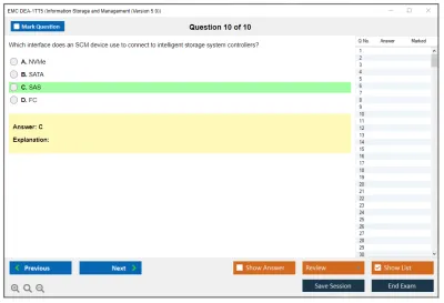 EMC DEA-1TT5 Associate - Information Storage and Management (Version 5.0) Practice test exam simulator test engine exam Prep practice test questions answers Image 10