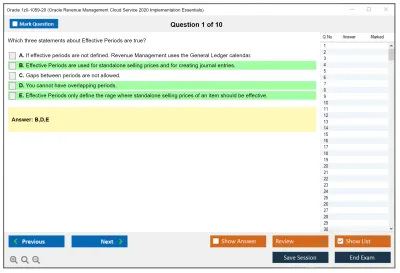 Oracle 1z0-1059-20 Oracle Revenue Management Cloud Service 2020 Implementation Essentials Practice test exam simulator test engine exam Prep practice test questions answers Image 1