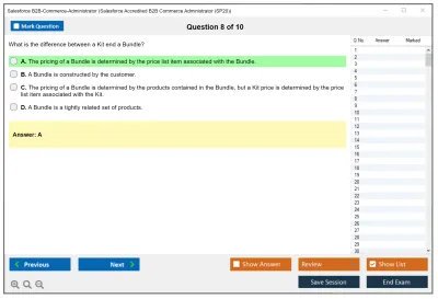 Salesforce B2B-Commerce-Administrator Salesforce Accredited B2B Commerce Administrator Practice test exam simulator test engine exam Prep practice test questions answers Image 8
