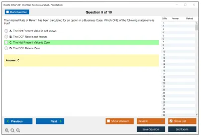 GAQM CBAF-001 Certified Business Analyst - Foundation Practice test exam simulator test engine exam Prep practice test questions answers Image 9