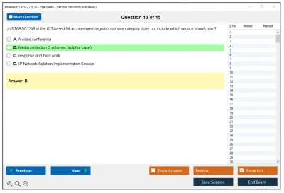 Huawei H19-322 HCS - Pre-Sales - Service Solution (overseas) Practice test exam simulator test engine exam Prep practice test questions answers Image 13
