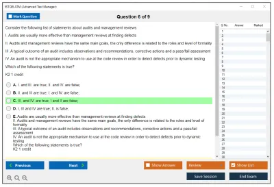ISTQB ATM ISTQB Certified Tester Advanced Level - Test Manager [Syllabus 2012] Practice test exam simulator test engine exam Prep practice test questions answers Image 6