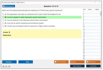 The Open Group OG0-091 TOGAF 9 Part 1 Practice test exam simulator test engine exam Prep practice test questions answers Image 12