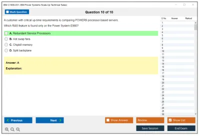 IBM C1000-031 IBM Power Systems Scale-Up Technical Sales Practice test exam simulator test engine exam Prep practice test questions answers Image 10