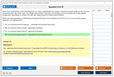 Oracle 1z0-1067-20 Oracle Cloud Infrastructure 2020 Cloud Operations Associate Practice test exam simulator test engine exam Prep practice test questions answers Image 9