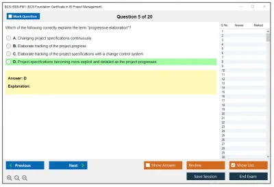 BCS ISEB-PM1 BCS Foundation Certificate in IS Project Management Practice test exam simulator test engine exam Prep practice test questions answers Image 5