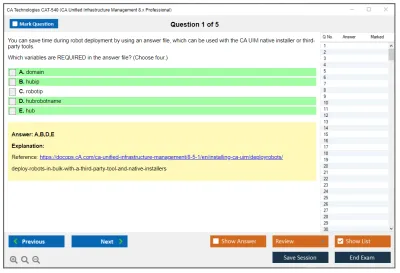 CA Technologies CAT-540 CA Unified Infrastructure Management 8.x Proven Professional Exam Practice test exam simulator test engine exam Prep practice test questions answers Image 1