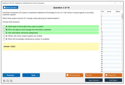 Salesforce CRT-261 Salesforce Certification Preparation for Service Cloud Consultant Practice test exam simulator test engine exam Prep practice test questions answers Image 3