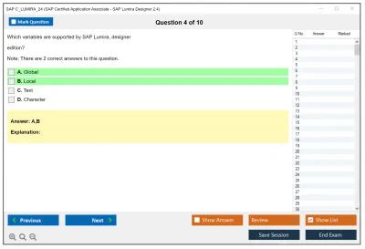 SAP C_LUMIRA_24 SAP Certified Application Associate - SAP Lumira Designer 2.4 Practice test exam simulator test engine exam Prep practice test questions answers Image 4