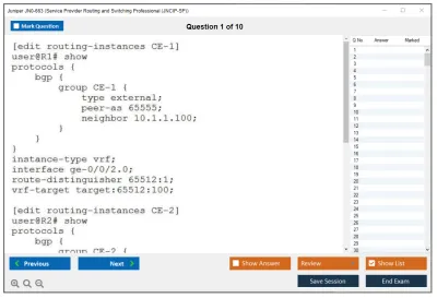 Juniper JN0-663 Service Provider Routing and Switching Professional (JNCIP-SP) Practice test exam simulator test engine exam Prep practice test questions answers Image 1