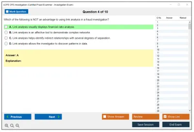 ACFE CFE-Investigation Certified Fraud Examiner (CFE) - Investigation Practice test exam simulator test engine exam Prep practice test questions answers Image 4