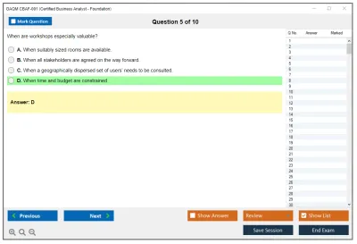 GAQM CBAF-001 Certified Business Analyst - Foundation Practice test exam simulator test engine exam Prep practice test questions answers Image 5