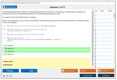 Microsoft 70-487 Developing Windows Azure and Web Services Practice test exam simulator test engine exam Prep practice test questions answers Image 1
