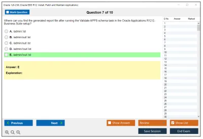 Oracle 1z0-238 Oracle EBS R12: Install, Patch and Maintain Applications Practice test exam simulator test engine exam Prep practice test questions answers Image 7