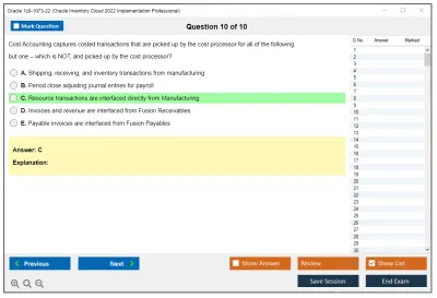 Oracle 1z0-1073-22 Oracle Inventory Cloud 2022 Implementation Professional Practice test exam simulator test engine exam Prep practice test questions answers Image 10