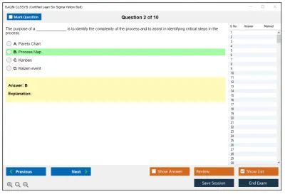 GAQM CLSSYB Certified Lean Six Sigma Yellow Belt Practice test exam simulator test engine exam Prep practice test questions answers Image 2