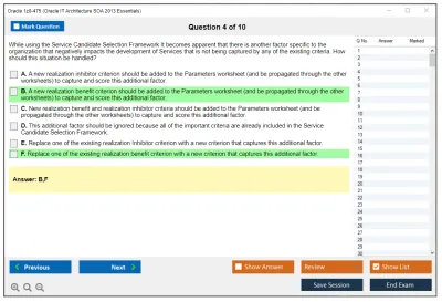 Oracle 1z0-475 Oracle IT Architecture SOA 2013 Essentials Practice test exam simulator test engine exam Prep practice test questions answers Image 4