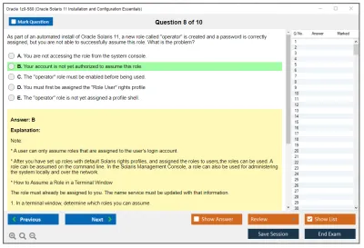 Oracle 1z0-580 Oracle Solaris 11 Installation and Configuration Essentials Practice test exam simulator test engine exam Prep practice test questions answers Image 8