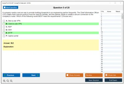 CompTIA N10-007 CompTIA Network+ 2018 Practice test exam simulator test engine exam Prep practice test questions answers Image 5