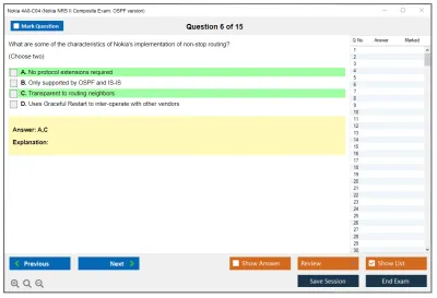 Nokia 4A0-C04 Nokia NRS II Composite Exam: OSPF version Practice test exam simulator test engine exam Prep practice test questions answers Image 6