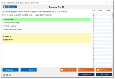 Juniper JN0-1302 Data Center Design. Specialist (JNCDS-DC) Practice test exam simulator test engine exam Prep practice test questions answers Image 7