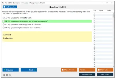 Test Prep CGFNS Commission on Graduates of Foreign Nursing Schools Practice test exam simulator test engine exam Prep practice test questions answers Image 15
