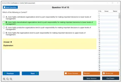IIA IIA-CCSA Certification in Control Self-Assessment® (CCSA®) Practice test exam simulator test engine exam Prep practice test questions answers Image 10