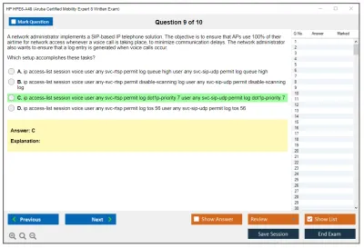 HP HPE6-A48 Aruba Certified Mobility Expert 8 Written Exam Practice test exam simulator test engine exam Prep practice test questions answers Image 9