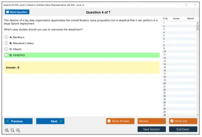 Nutanix NCSR-Level-3 Nutanix Certified Sales Representative (NCSR): Level3 Practice test exam simulator test engine exam Prep practice test questions answers Image 4