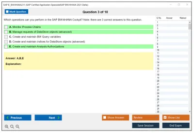 SAP E_BW4HANA211 SAP Certified Application SpecialistSAP BW/4HANA 2021 Delta Practice test exam simulator test engine exam Prep practice test questions answers Image 3