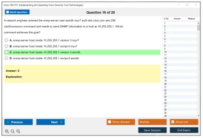 Cisco 350-701 Implementing and Operating Cisco Security Core Technologies (SCOR 350-701) Practice test exam simulator test engine exam Prep practice test questions answers Image 16