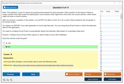 Microsoft 70-487 Developing Windows Azure and Web Services Practice test exam simulator test engine exam Prep practice test questions answers Image 8