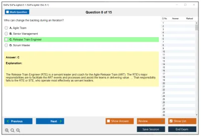 SAFe SAFe-Agilist-5.1 SAFe Agilist (SA) 5.1 Practice test exam simulator test engine exam Prep practice test questions answers Image 8
