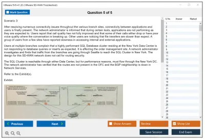 VMware 5V0-41.20 VMware SD-WAN Troubleshoot Practice test exam simulator test engine exam Prep practice test questions answers Image 5
