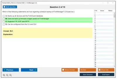 Fortinet NSE5_FMG-6.4 Fortinet NSE 5 - FortiManager 6.4 Practice test exam simulator test engine exam Prep practice test questions answers Image 2