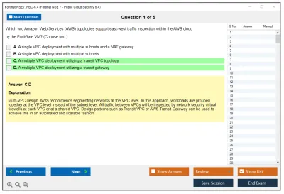 Fortinet NSE7_PBC-6.4 Fortinet NSE 7 - Public Cloud Security 6.4 Practice test exam simulator test engine exam Prep practice test questions answers Image 1