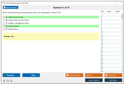 CIPS L5M2 Managing Supply Chain Risk Practice test exam simulator test engine exam Prep practice test questions answers Image 5