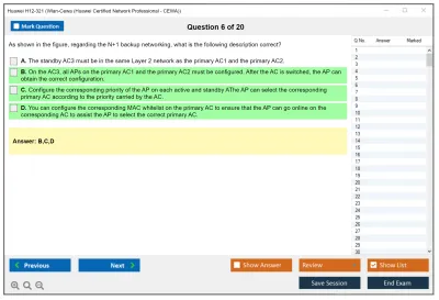 Huawei H12-321 Wlan-Cewa (Huawei Certified Network Professional - CEWA) Practice test exam simulator test engine exam Prep practice test questions answers Image 6