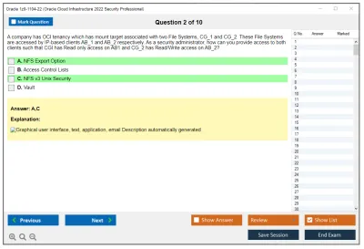 Oracle 1z0-1104-22 Oracle Cloud Infrastructure 2022 Security Professional Practice test exam simulator test engine exam Prep practice test questions answers Image 2