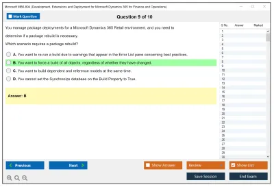 Microsoft MB6-894 Development, Extensions and Deployment for Microsoft Dynamics 365 for Finance and Operations Practice test exam simulator test engine exam Prep practice test questions answers Image 9