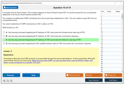 Microsoft AZ-720 Troubleshooting Microsoft Azure Connectivity Practice test exam simulator test engine exam Prep practice test questions answers Image 10