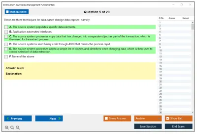 DAMA DMF-1220 Data Management Fundamentals Practice test exam simulator test engine exam Prep practice test questions answers Image 5