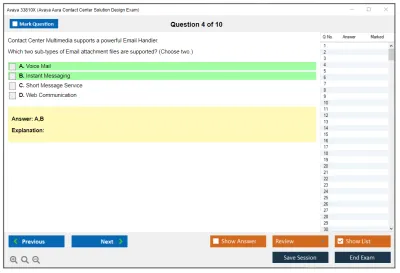 Avaya 33810X Avaya Aura Contact Center Solution Design Exam Practice test exam simulator test engine exam Prep practice test questions answers Image 4