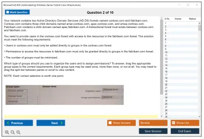 Microsoft AZ-800 Administering Windows Server Hybrid Core Infrastructure Practice test exam simulator test engine exam Prep practice test questions answers Image 2