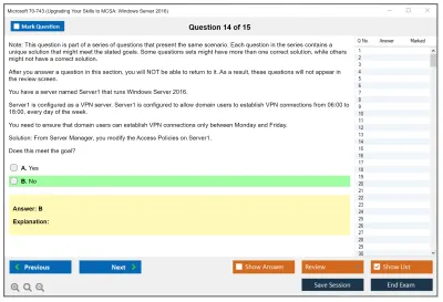 Microsoft 70-743 Upgrading Your Skills to MCSA: Windows Server 2016 Practice test exam simulator test engine exam Prep practice test questions answers Image 14
